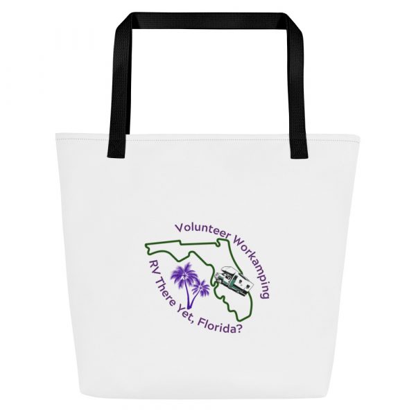 RV There Yet Florida - Volunteer Workamping All-Over Print Large Tote Bag - Image 2