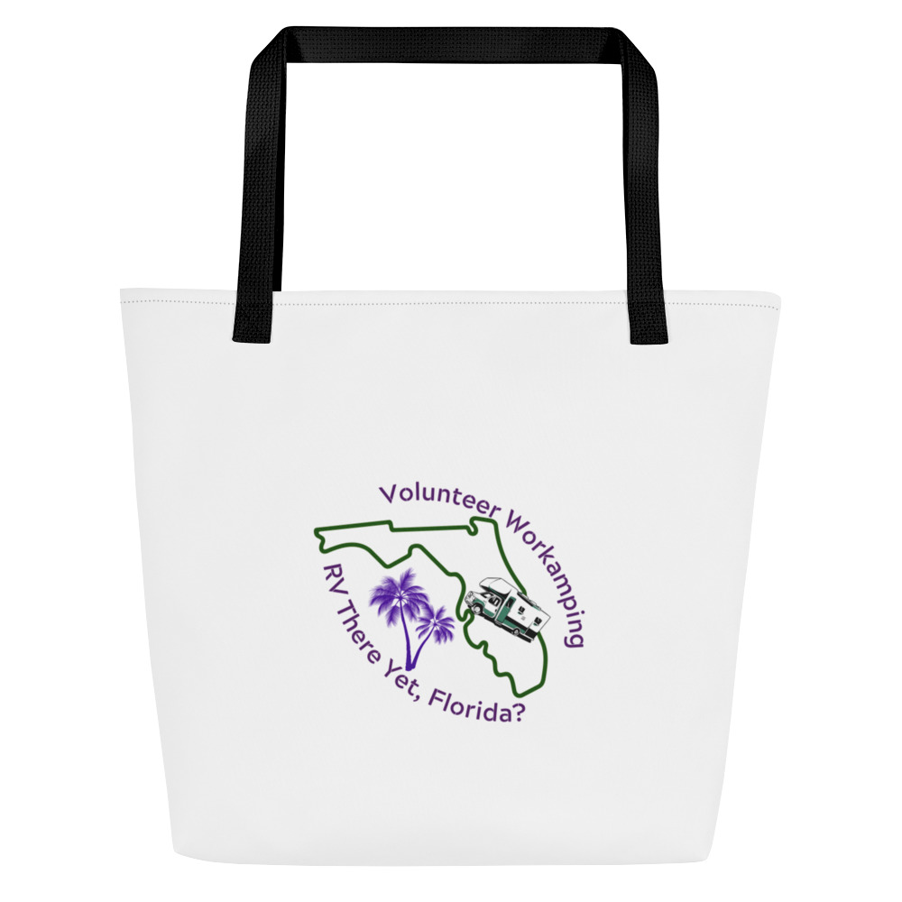 RV There Yet Florida - Volunteer Workamping All-Over Print Large Tote Bag - Image 2