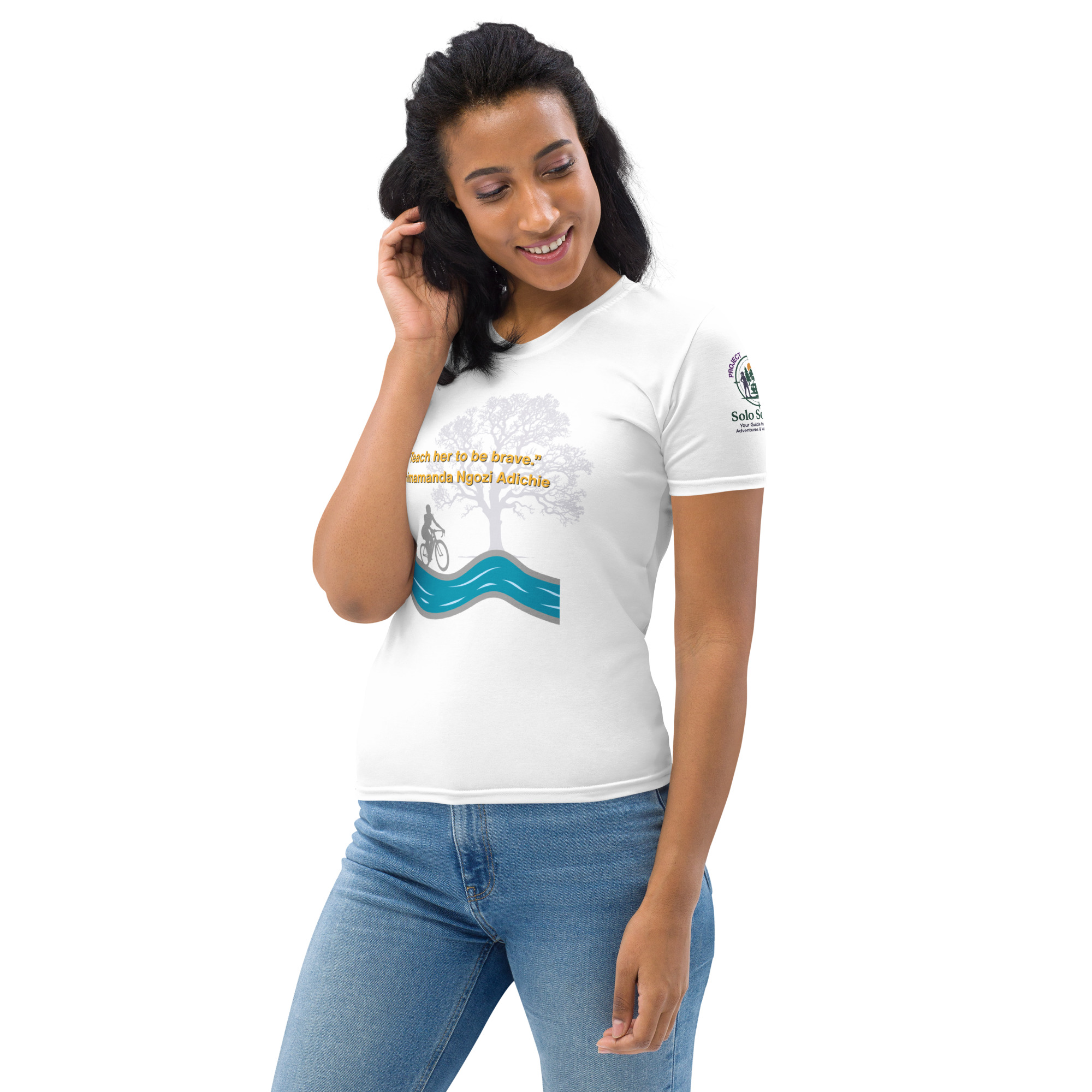 Solo Sojourn Women Empowered White Women's T-shirt - Image 2
